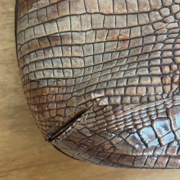 Brahmin Noelle Shoulder Bag in Bark Melbourne Croc Embossed Leather w/ Dust Bag - Picture 8 of 11